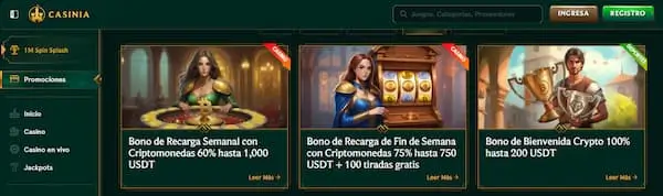 5 Casinos donde vale la pena apostar con Crypto: Casinia