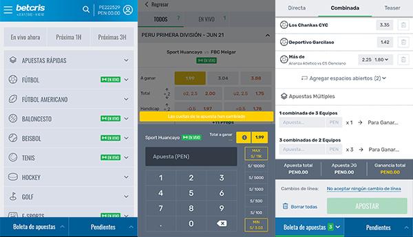 Apuestas deportivas de la Betcris App
