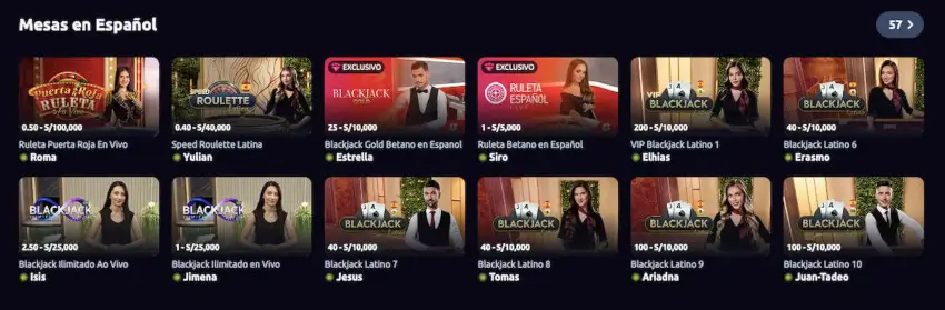 Betano Casino en vivo