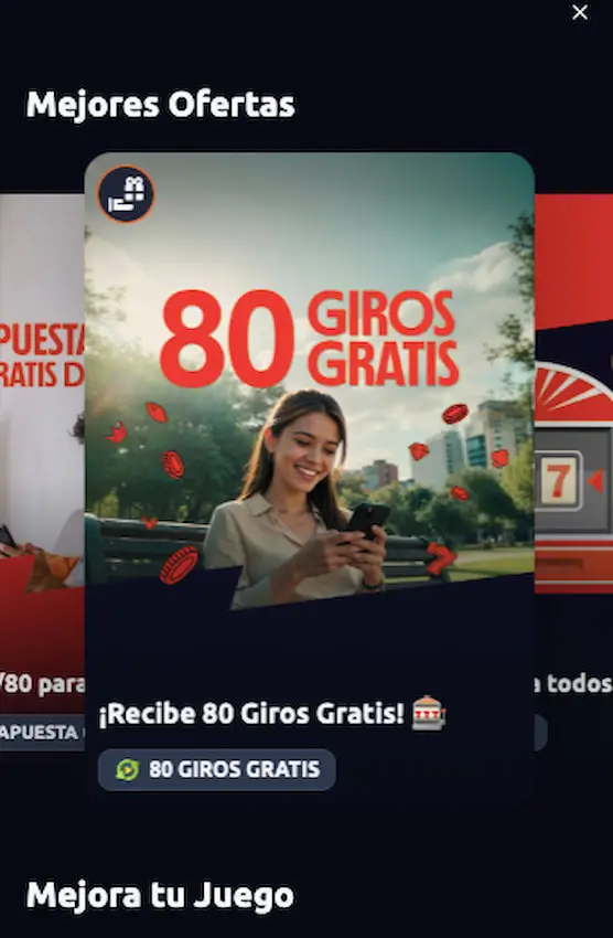 Bono de 80 giros gratis en Betano Casino Perú