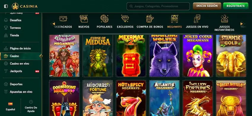 Casinia - Tragamonedas gratis en casinos online de Perú