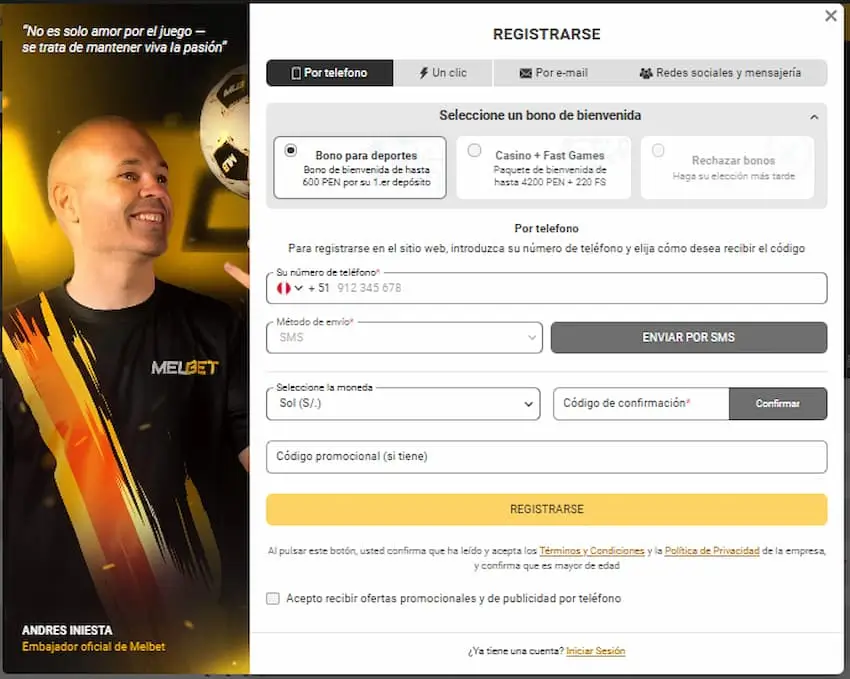 Casino Melbet Perú registro
