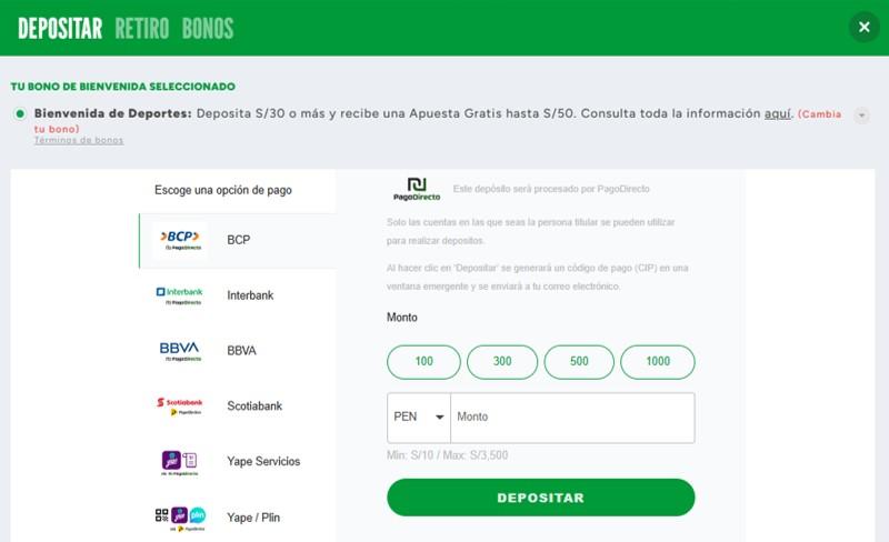 Deposito para reclamar bono inkabet