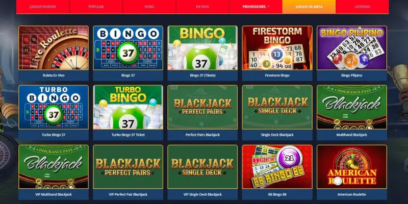 Juegos de Mesa de Livesport Casino Perú