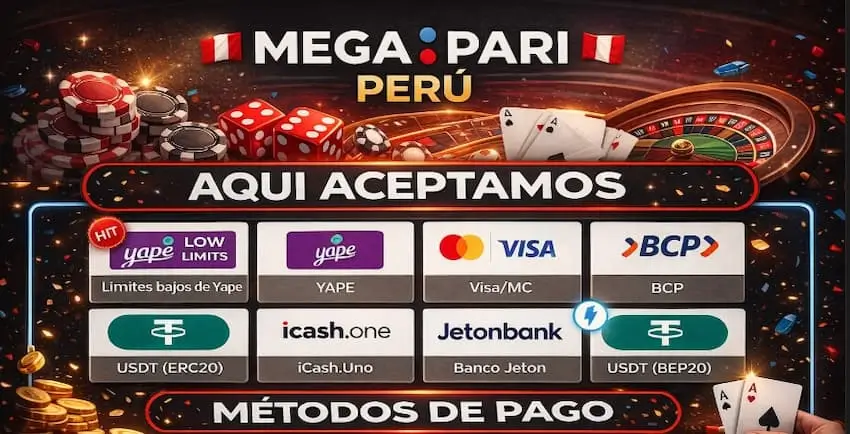 Megapari Casino metodos de pago
