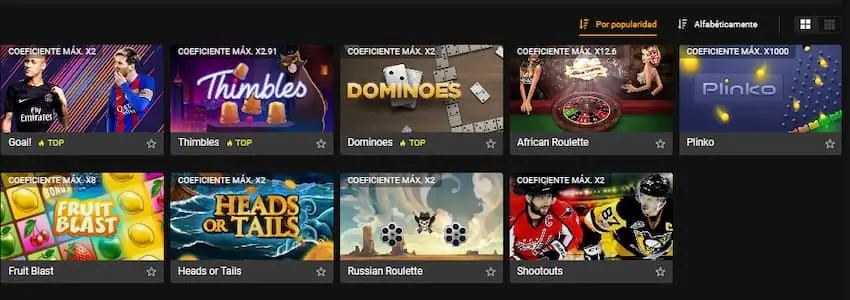 Otros juegos en Melbet Perú