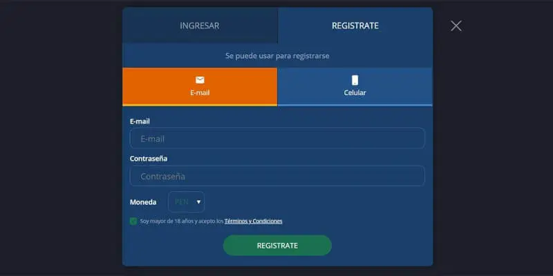 Registrarse en el Casino Livesport Perú