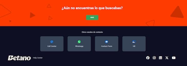 Servicio al cliente Betano Casino