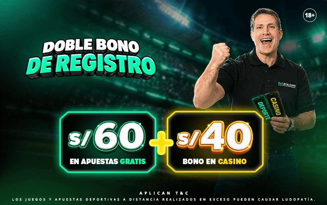 Doble bono de registro de Betara: S/40 de bono en casino y S/60 en apuestas gratis