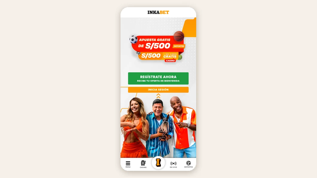 Página de inicio de Inkabet Perú con las ofertas de bienvenida