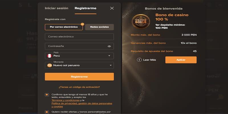 Registro no Sol Casino